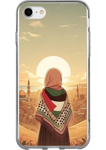iPhone 6 - 6s Uyumlu Filistine Özgürlük Kız Baskılı Silikon Kılıf