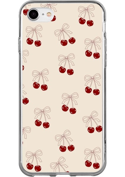 iPhone 6 - 6s Uyumlu Fiyonklu Kirazlar Baskılı Silikon Kılıf