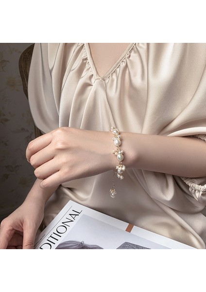 Gold Zincir Incili Bileklik