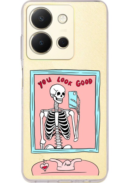 Vivo Y36 Uyumlu You Look Good Iskelet Tasarımlı Baskılı Silikon Kılıf
