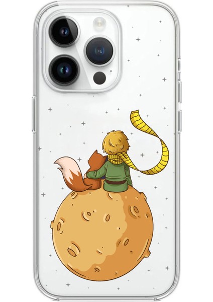 iPhone 14 Pro Uyumlu Küçük Prens Gezegen Boa Tasarımlı Baskılı Silikon Kılıf