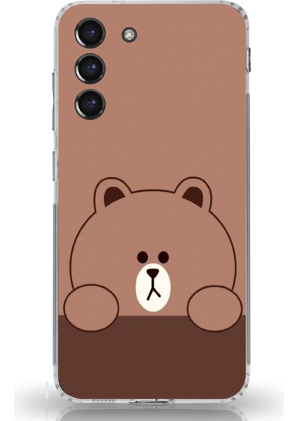 Samsung Galaxy S21 Fe Uyumlu Kahverengi Ayı Tasarımlı Baskılı Silikon Kılıf