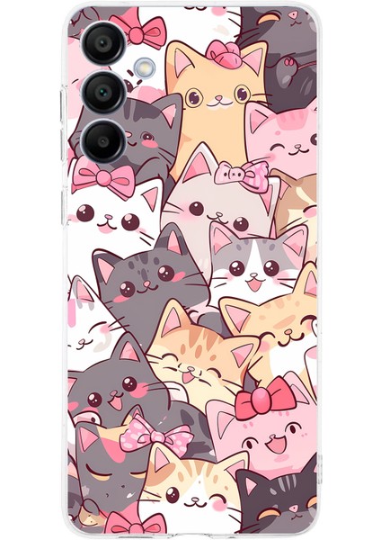 Samsung Galaxy A16 Uyumlu Sevimli Kediler Baskılı Silikon Kılıf