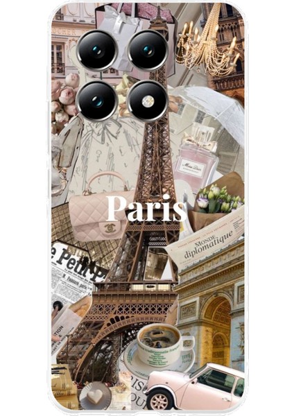 Xiaomi Mi 14T Pro Uyumlu Paris Kolaj Baskılı Silikon Kılıf