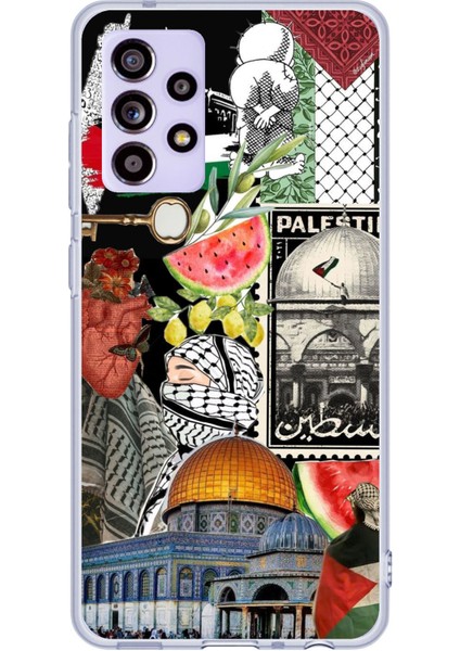 Samsung Galaxy A52 - A52S Uyumlu Filistin Özgürlük Kolajı Baskılı Silikon Kılıf