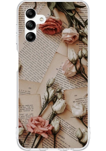 Samsung Galaxy A04S Uyumlu Retro Gazete Güller Tasarımlı Baskılı Silikon Kılıf