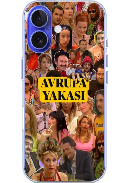 iPhone 16 Uyumlu Avrupa Yakası Baskılı Silikon Kılıf