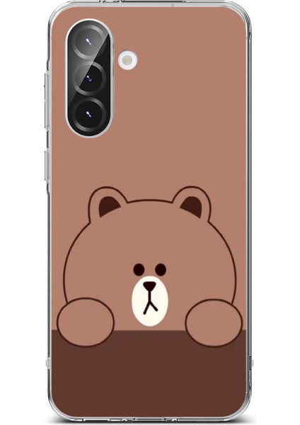 Samsung Galaxy A56 Uyumlu Kahverengi Ayı Tasarımlı Baskılı Silikon Kılıf