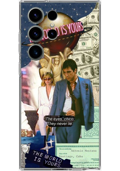 Samsung Galaxy S24 Ultra Uyumlu Elvira Hancock & Tony Montana Tasarımlı Baskılı Silikon Kılıf