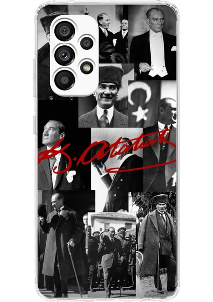 Samsung Galaxy A23 Uyumlu Kırmızı Mustafa Kemal Atatürk Imza Baskılı Silikon Kılıf