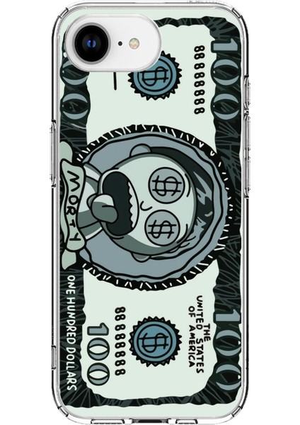iPhone 16E Uyumlu Morty Dolar Baskılı Silikon Kılıf
