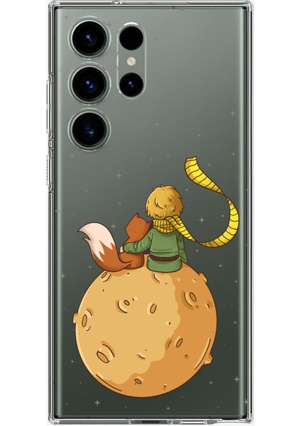 Samsung Galaxy S23 Ultra Uyumlu Küçük Prens Gezegen Boa Tasarımlı Baskılı Silikon Kılıf