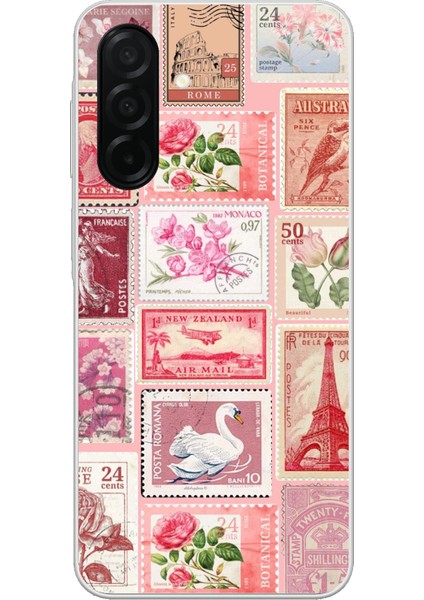 Samsung Galaxy A26 Uyumlu Pembe Posta Pulları Baskılı Silikon Kılıf
