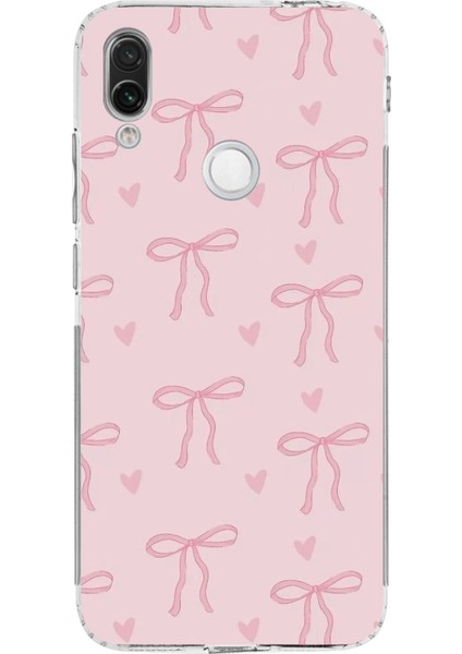 Redmi Note 7 Uyumlu Pembe Kalpli Fiyonklar Baskılı Silikon Kılıf