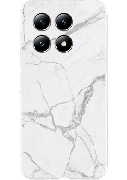 Xiaomi Mi 14T Pro Uyumlu Gri Mermer Baskılı Silikon Kılıf