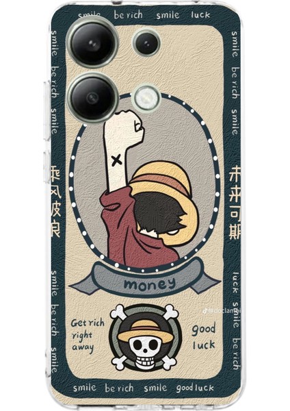 Redmi Note 13 4g Uyumlu One Piece Dolar Baskılı Silikon Kılıf