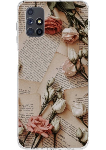 Samsung Galaxy M51 Uyumlu Retro Gazete Güller Tasarımlı Baskılı Silikon Kılıf