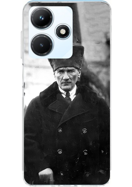 Infinix Hot 30I Uyumlu Mustafa Kemal Atatürk Portre Baskılı Silikon Kılıf