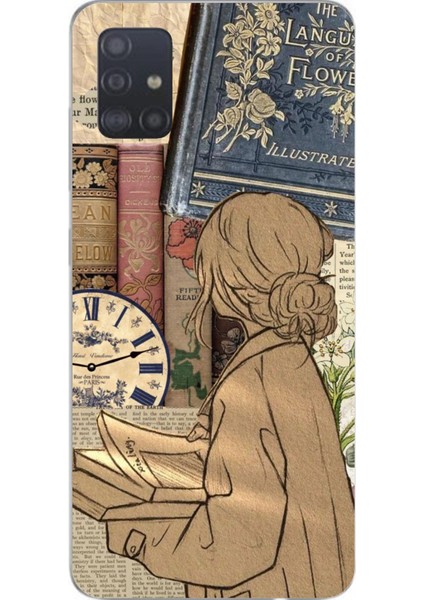 Samsung Galaxy A51 Uyumlu Retro Gazete Kadın Tasarımlı Baskılı Silikon Kılıf