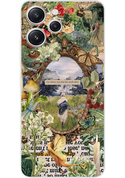 Redmi 12 Uyumlu Yeşil Doğa Baskılı Silikon Kılıf