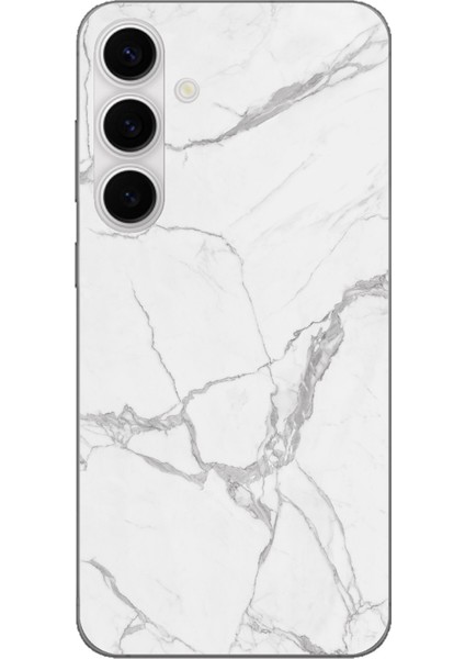 Galaxy S24 Fe Uyumlu Gri Mermer Baskılı Silikon Kılıf
