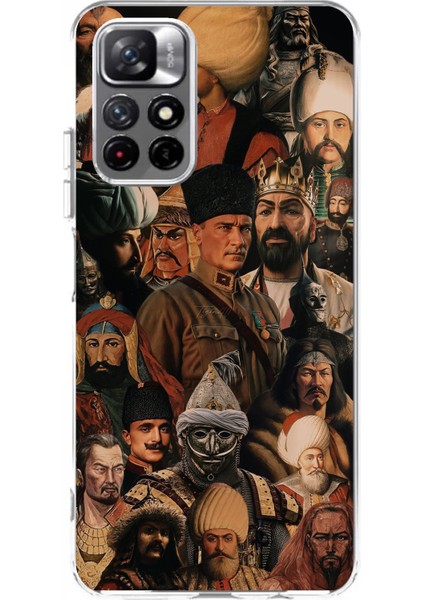 Redmi 10 Uyumlu Türk Büyükleri Kolaj Baskılı Silikon Kılıf