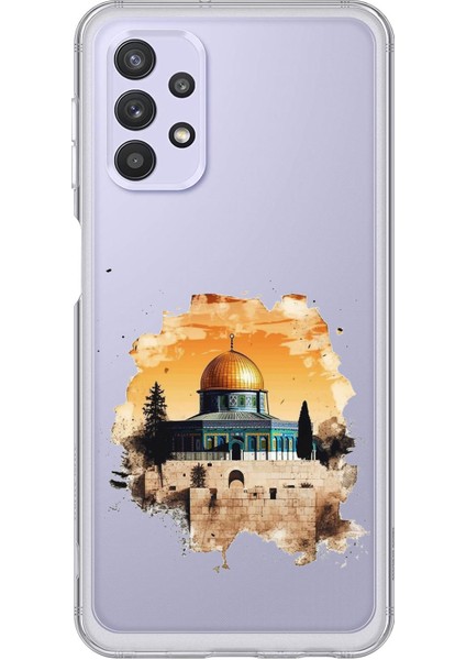 Samsung Galaxy A32 Uyumlu Mescid-I Aksa Tasarımlı Baskılı Silikon Kılıf