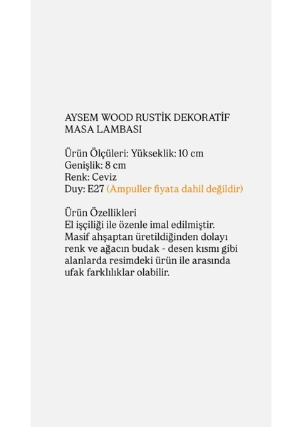 Ahşap Dekoratif Rustik Kütük Küp Masa Lambası Abajür Yatak Odası Konsül Üstü indirimleri