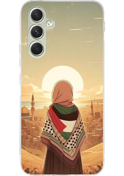 Samsung Galaxy A15 Uyumlu Filistine Özgürlük Kız Baskılı Silikon Kılıf