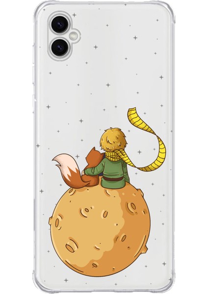 Samsung Galaxy A04 Uyumlu Küçük Prens Gezegen Boa Tasarımlı Baskılı Silikon Kılıf