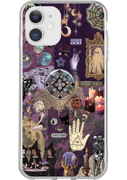 iPhone 11 Uyumlu Hallowen Cadılar Astroloji Baskılı Silikon Kılıf