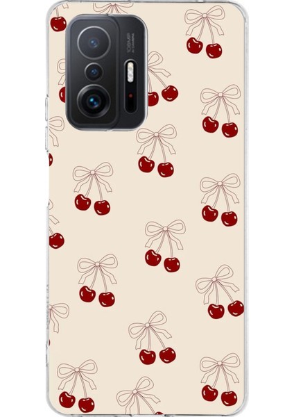 Xiaomi Mi 11T - 11T Pro Uyumlu Fiyonklu Kirazlar Baskılı Silikon Kılıf