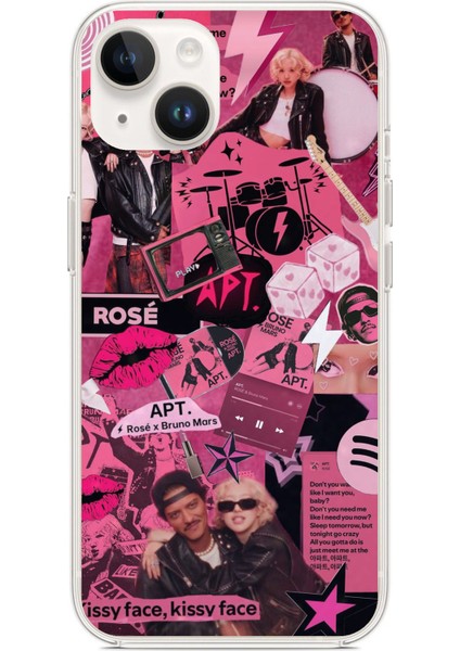 iPhone 13 - 14 Uyumlu Blackpink Kolaj Baskılı Silikon Kılıf
