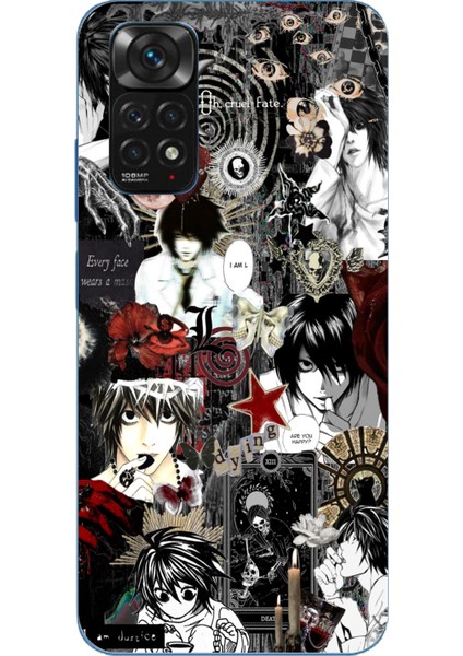 Redmi Note 11 - 11S Uyumlu Death Note Kolaj Tasarımlı Baskılı Silikon Kılıf