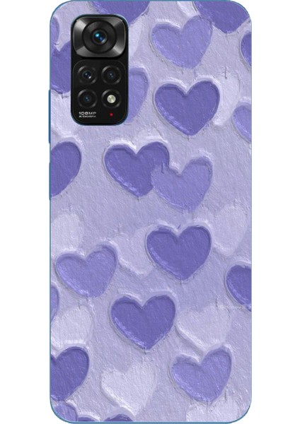 Redmi Note 11 - 11S Uyumlu Mor Kalpler Tasarımlı Baskılı Silikon Kılıf