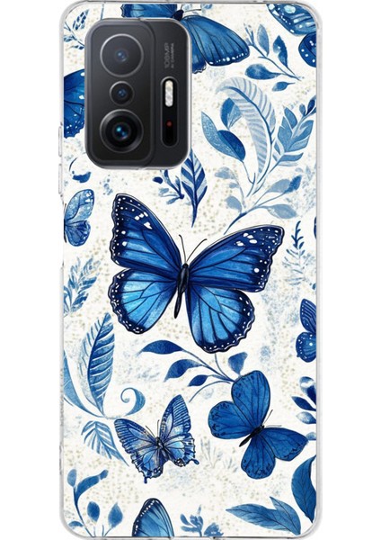 Xiaomi Mi 11T - 11T Pro Uyumlu Mavi Kelebekler Baskılı Silikon Kılıf