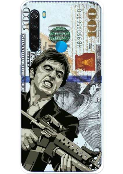 Redmi Note 8 Uyumlu Scarface Dolar Tasarımlı Baskılı Silikon Kılıf