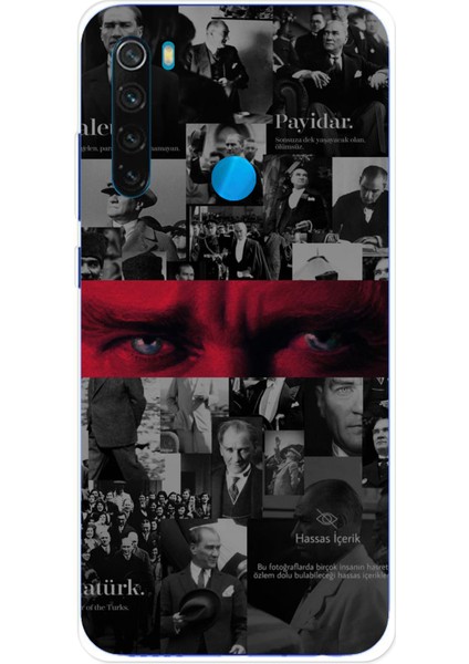 Redmi Note 8 Uyumlu Atatürk Gözler Tasarım Baskılı Silikon Kılıf