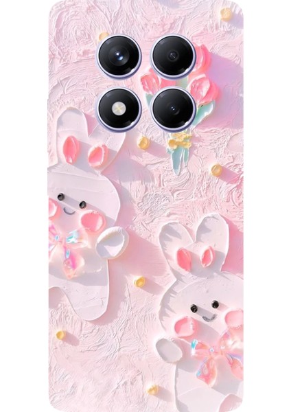 Redmi Note 14 Pro Plus 5g Uyumlu Sevimli Tavşanlar Baskılı Silikon Kılıf