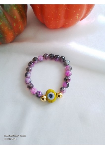 Cam Boncuklu Lastikli Bileklik