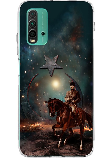 Redmi 9t - Poco M3 Uyumlu Atatürk At Üstünde Zafer Baskılı Silikon Kılıf