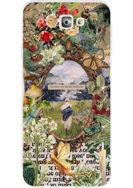 Samsung Galaxy J7 Prime Uyumlu Yeşil Doğa Baskılı Silikon Kılıf