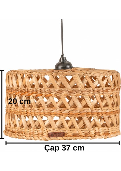 Doğal Hasır Avize – 37 cm | %100 El Yapımı Bohem Rustik Tavan Aydınlatma | E27 Duy Uyumlu fırsatları
