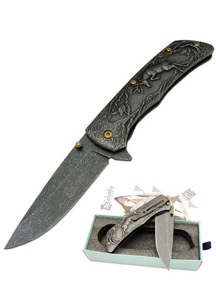 Columbia Geyikli Çakı FX-2370-B 21 cm Kutulu Paslanmaz Cep Çakı fırsatları