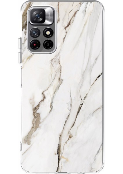 Redmi 10 Uyumlu Beyaz Mermer Baskılı Silikon Kılıf