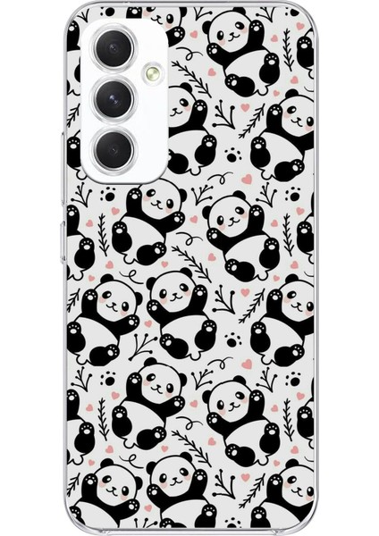 Samsung Galaxy A54 Uyumlu Minik Pandalar Baskılı Silikon Kılıf