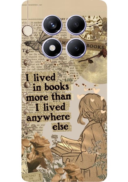 Redmi Note 14 Pro Plus 5g Uyumlu Kitap Okuyan Kadın Retro Baskılı Silikon Kılıf
