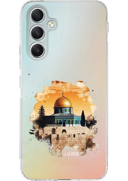 Samsung Galaxy A34 Uyumlu Mescid-I Aksa Tasarımlı Baskılı Silikon Kılıf