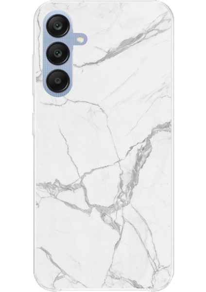 Samsung Galaxy A25 Uyumlu Gri Mermer Baskılı Silikon Kılıf