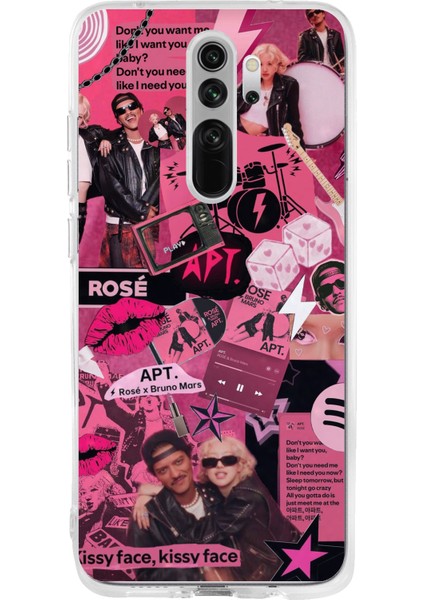 Redmi Note 8 Pro Uyumlu Blackpink Kolaj Baskılı Silikon Kılıf